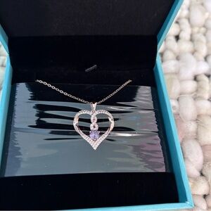LOUISA SECRET Infinity Heart Necklaces Gold Plated-925 Silver Purple